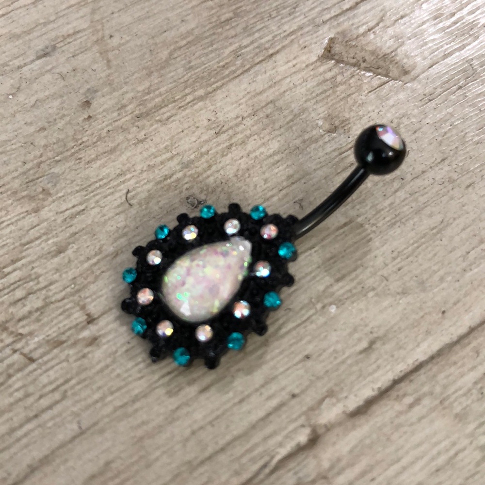 Opalescent belly ring